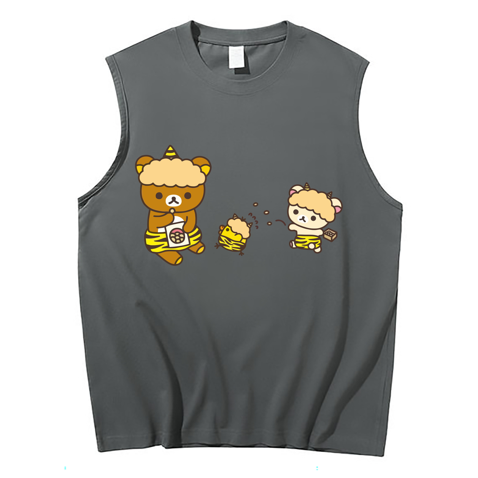 （画像用） リラックマ リラックマ キイロイトリ Rilakkuma Korilakkuma Kiiroitori コットン100％タンクトップ（フロントプリント）